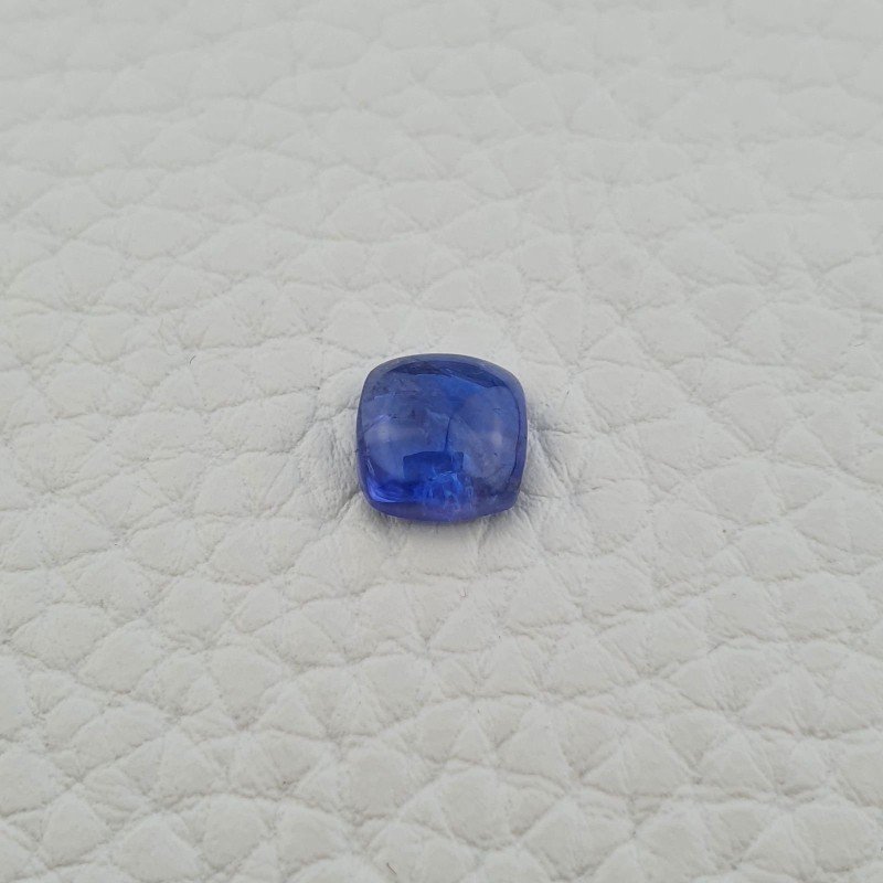 Cabochon di Tanzanite Naturale Cuscino Quadrato, Piatto e Liscio, 7x7x3 mm, 2,15 ct, Fatto a Mano
