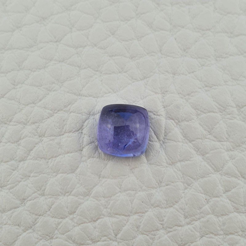 Tanzanite Naturale Forma Cuscino Quadrato Piatto Cabochon Liscio Fatto a Mano 7X7X4mm 2,45 Carati 1pz