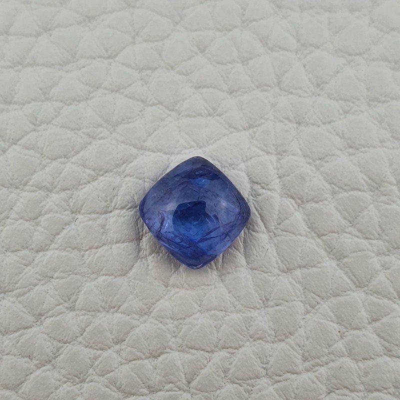 Tanzanite Naturale Forma Cuscino Quadrato Piatto Cabochon Liscio Fatto a Mano 8X8X4mm 2,85 Carati 1pz