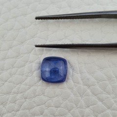 Tanzanite Naturale Forma Cuscino Quadrato Piatto Cabochon Liscio Fatto a Mano 8X8X3mm 2,45 Carati 1pz