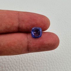 Tanzanite Naturale Forma Cuscino Quadrato Piatto Cabochon Liscio Fatto a Mano 9X8X5mm 3,95 Carati 1pz