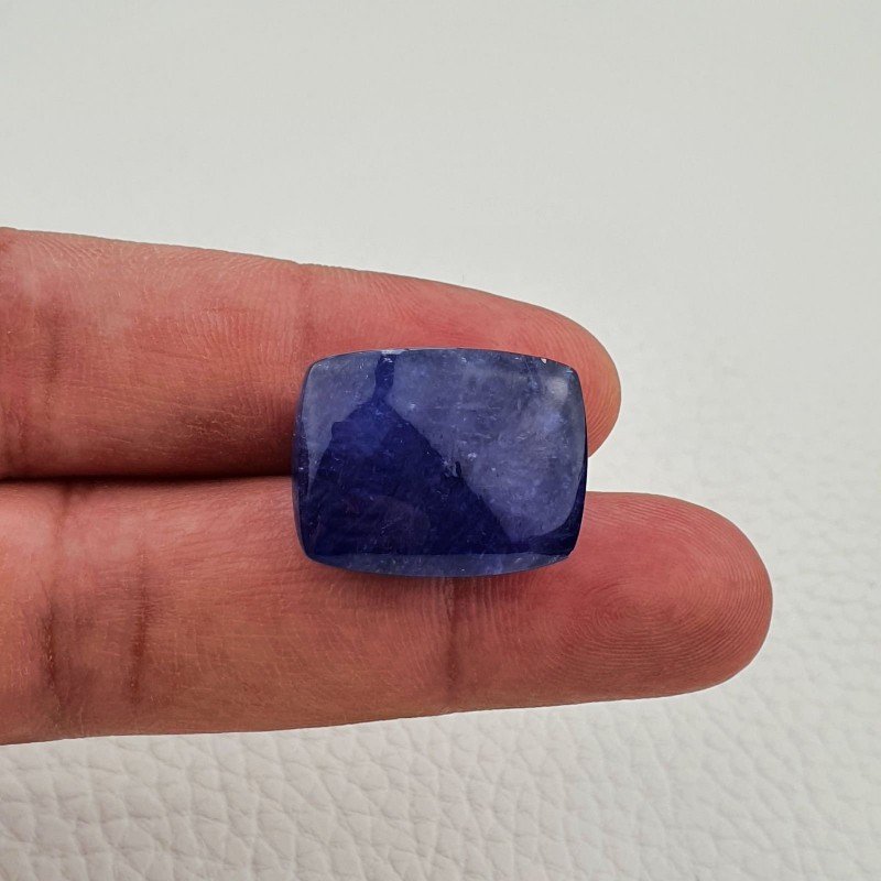 Tanzanite Naturale Forma Cuscino Piatto Cabochon Liscio Fatto a Mano 22X17X13mm 52,15 Carati 1pz