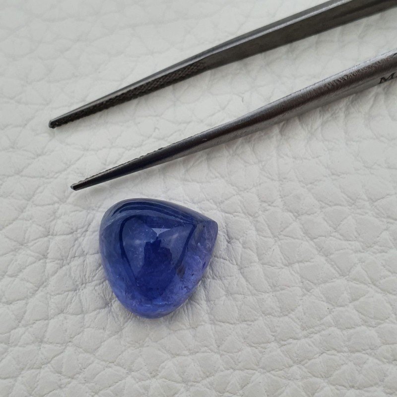 Tanzanite Naturale Forma Cuore Piatto Cabochon Liscio Fatto a Mano 14X14X09mm 14,20 Carati 1pz