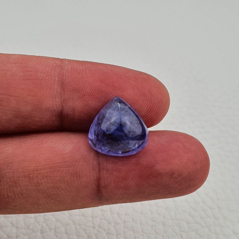 Tanzanite Naturale Forma Cuore Piatto Cabochon Liscio Fatto a Mano 14X14X09mm 14,20 Carati 1pz