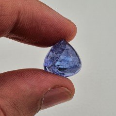 Tanzanite Naturale Forma Cuore Piatto Cabochon Liscio Fatto a Mano 14X14X09mm 14,20 Carati 1pz
