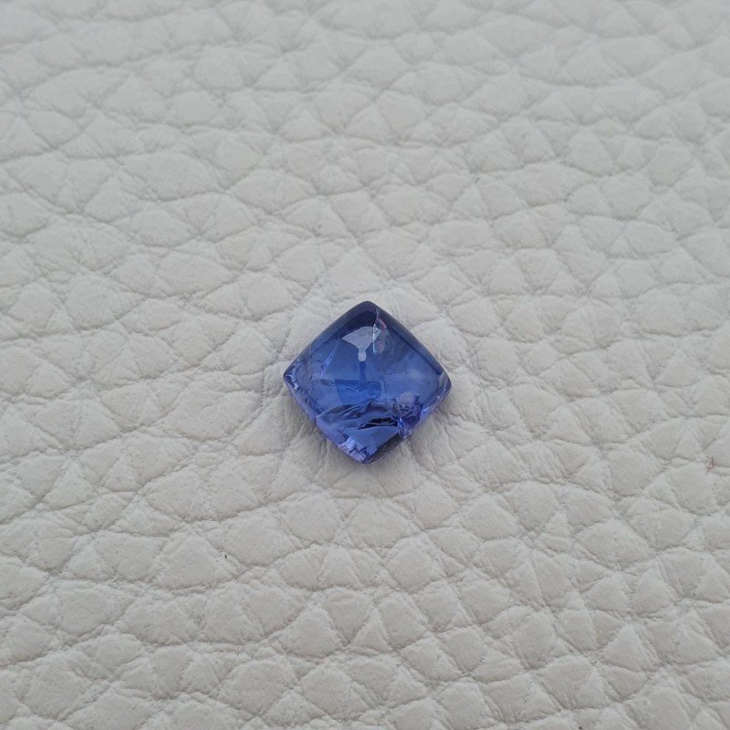 Tanzanite Naturale Forma Cuscino Quadrato Piatto Cabochon Liscio Fatto a Mano 8X8X4mm 3,10 Carati 1pz