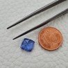 Tanzanite Naturale Forma Cuscino Quadrato Piatto Cabochon Liscio Fatto a Mano 8X8X4mm 3,10 Carati 1pz