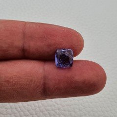Tanzanite Naturale Forma Cuscino Quadrato Piatto Cabochon Liscio Fatto a Mano 8X8X4mm 3,10 Carati 1pz