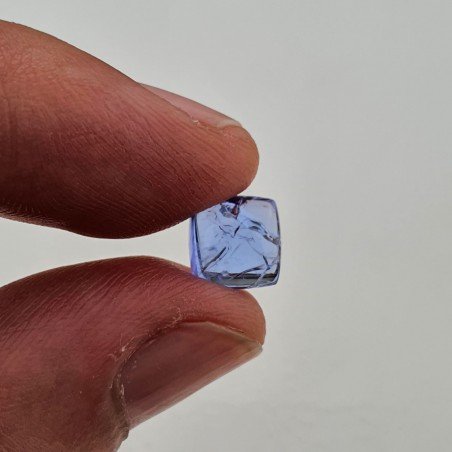 Tanzanite Naturale Forma Cuscino Quadrato Piatto Cabochon Liscio Fatto a Mano 8X8X4mm 3,10 Carati 1pz