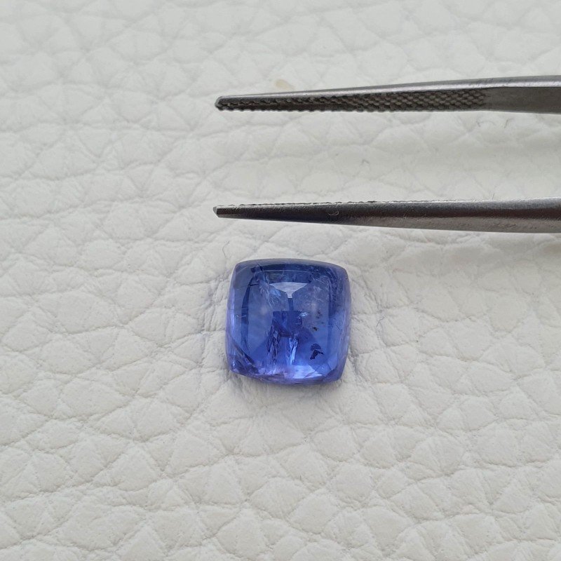 Tanzanite Naturale Forma Cuscino Quadrato Piatto Cabochon Liscio Fatto a Mano 9X9X5mm 4,75 Carati 1pz