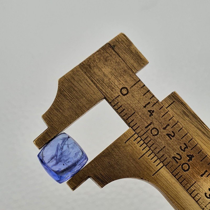 Tanzanite Naturale Forma Cuscino Quadrato Piatto Cabochon Liscio Fatto a Mano 9X9X5mm 4,75 Carati 1pz
