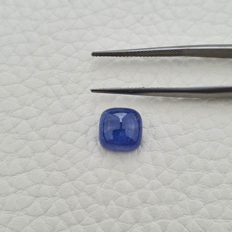 Tanzanite Naturale Forma Cuscino Quadrato Piatto Cabochon Liscio Fatto a Mano 9X9X5mm 5,20 Carati 1pz