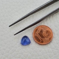 Tanzanite Naturale Forma Cuore Piatto Cabochon Liscio Fatto a Mano 8X8X4mm 2,35 Carati 1pz
