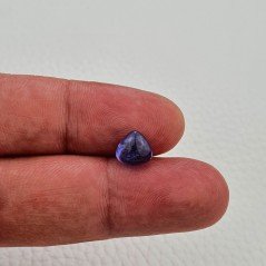 Tanzanite Naturale Forma Cuore Piatto Cabochon Liscio Fatto a Mano 8X8X4mm 2,35 Carati 1pz