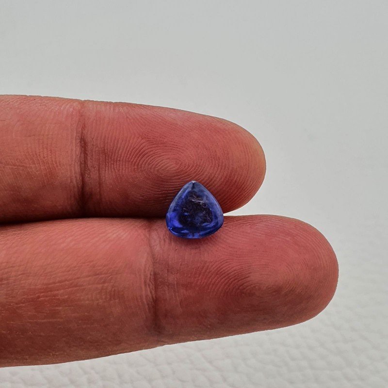 Tanzanite Naturale Forma Cuore Piatto Cabochon Liscio Fatto a Mano 8X8X4mm 2,35 Carati 1pz