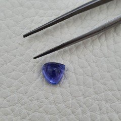 Tanzanite Naturale Forma Cuore Piatto Cabochon Liscio Fatto a Mano 8X7X4mm 2,30 Carati 1pz