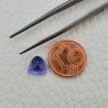 Tanzanite Naturale Forma Cuore Piatto Cabochon Liscio Fatto a Mano 8X7X4mm 2,30 Carati 1pz