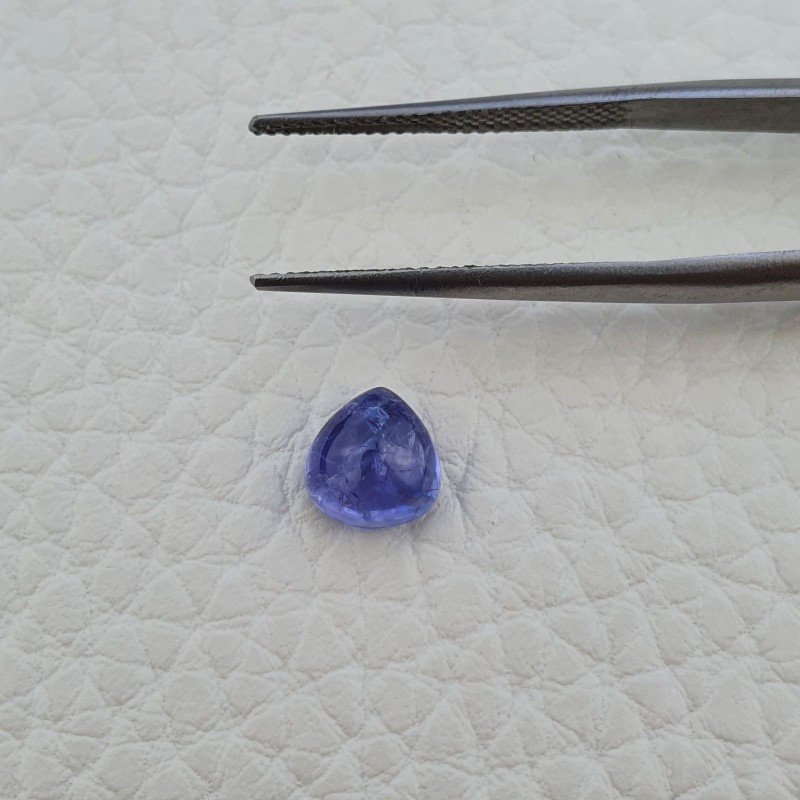 Tanzanite Naturale Forma Cuore Piatto Cabochon Liscio Fatto a Mano 6X6X4mm 2,20 Carati 1pz