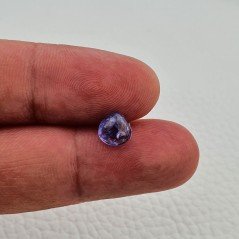 Tanzanite Naturale Forma Cuore Piatto Cabochon Liscio Fatto a Mano 6X6X4mm 2,20 Carati 1pz