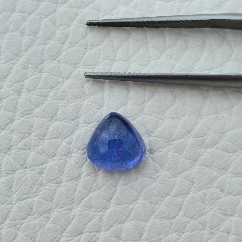 Tanzanite Naturale Forma Cuore Piatto Cabochon Liscio Fatto a Mano 9X9X5mm 3,40 Carati 1pz