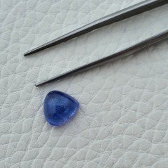 Tanzanite Naturale Forma Cuore Piatto Cabochon Liscio Fatto a Mano 9X9X5mm 3,40 Carati 1pz