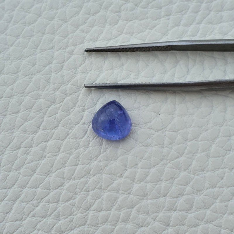 Tanzanite Naturale Forma Cuore Piatto Cabochon Liscio Fatto a Mano 9X9X5mm 3,50 Carati 1pz