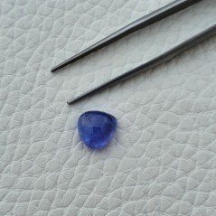 Tanzanite Naturale Forma Cuore Piatto Cabochon Liscio Fatto a Mano 9X9X5mm 3,50 Carati 1pz