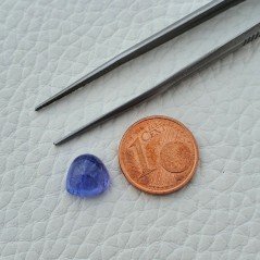 Tanzanite Naturale Forma Cuore Piatto Cabochon Liscio Fatto a Mano 9X9X5mm 3,50 Carati 1pz