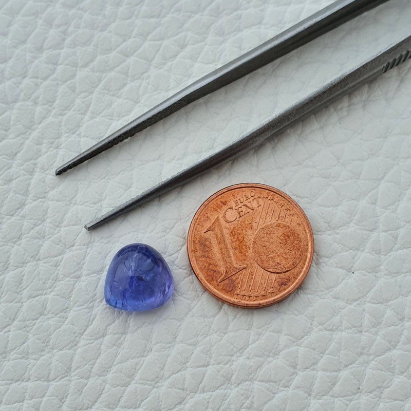 Tanzanite Naturale Forma Cuore Piatto Cabochon Liscio Fatto a Mano 9X9X5mm 3,50 Carati 1pz