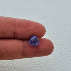 Tanzanite Naturale Forma Cuore Piatto Cabochon Liscio Fatto a Mano 9X9X5mm 3,50 Carati 1pz