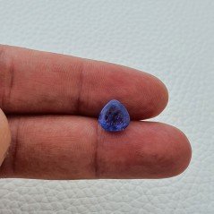 Tanzanite Naturale Forma Cuore Piatto Cabochon Liscio Fatto a Mano 9X9X5mm 3,50 Carati 1pz