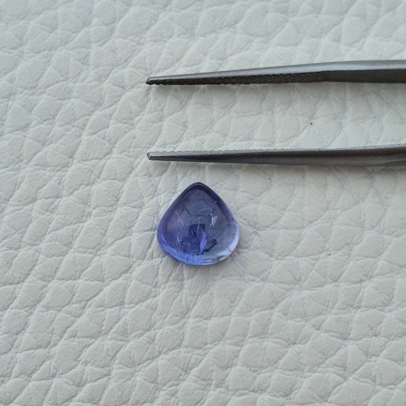 Tanzanite Naturale Forma Cuore Piatto Cabochon Liscio Fatto a Mano 9X9X5mm 3,80 Carati 1pz