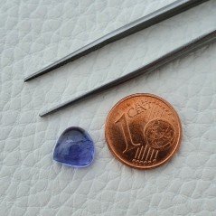 Tanzanite Naturale Forma Cuore Piatto Cabochon Liscio Fatto a Mano 9X9X5mm 3,80 Carati 1pz