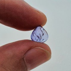Tanzanite Naturale Forma Cuore Piatto Cabochon Liscio Fatto a Mano 9X9X5mm 3,80 Carati 1pz