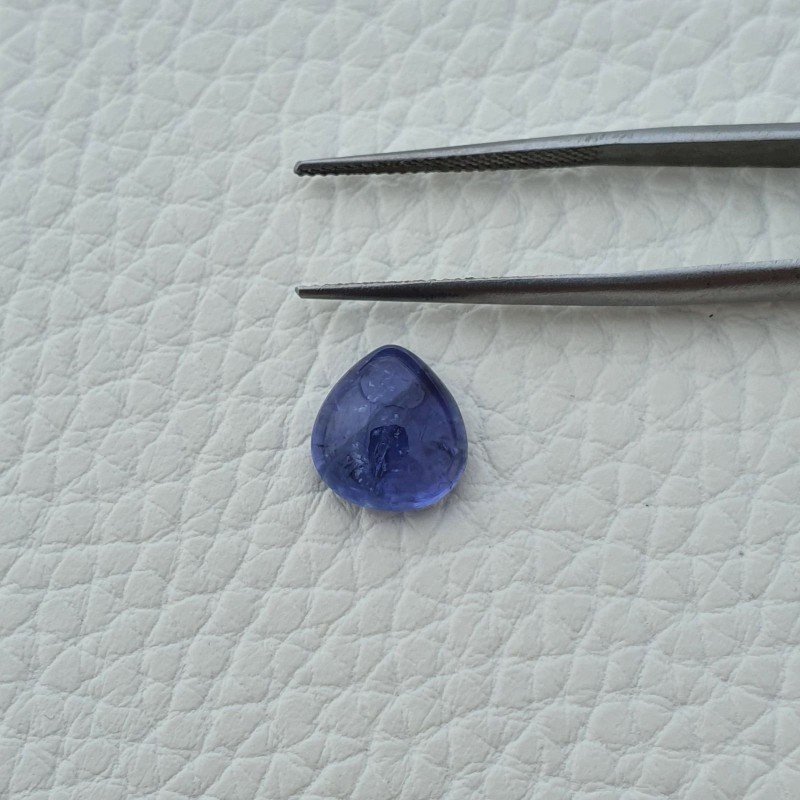 Tanzanite Naturale Forma Cuore Piatto Cabochon Liscio Fatto a Mano 10X10X5mm 5,20 Carati 1pz