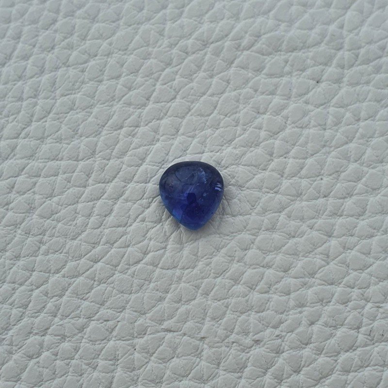 Cabochon di Tanzanite Naturale Cuore, Piatto e Liscio, 10x10x5 mm, 5,20 ct, Fatto a Mano