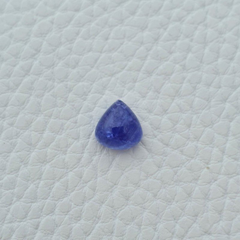 Cabochon di Tanzanite Naturale Cuore, Piatto e Liscio, 10x9x6 mm, 5,80 ct, Fatto a Mano