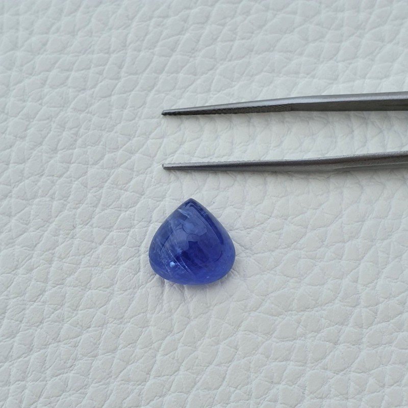 Tanzanite Naturale Forma Cuore Piatto Cabochon Liscio Fatto a Mano 13X13X08mm 10,00 Carati 1pz
