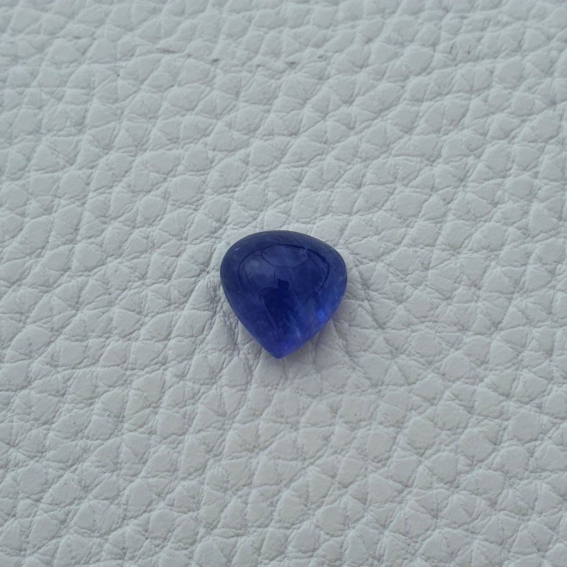 Cabochon di Tanzanite Naturale Cuore, Piatto e Liscio, 13x13x08 mm, 10,00 ct, Fatto a Mano