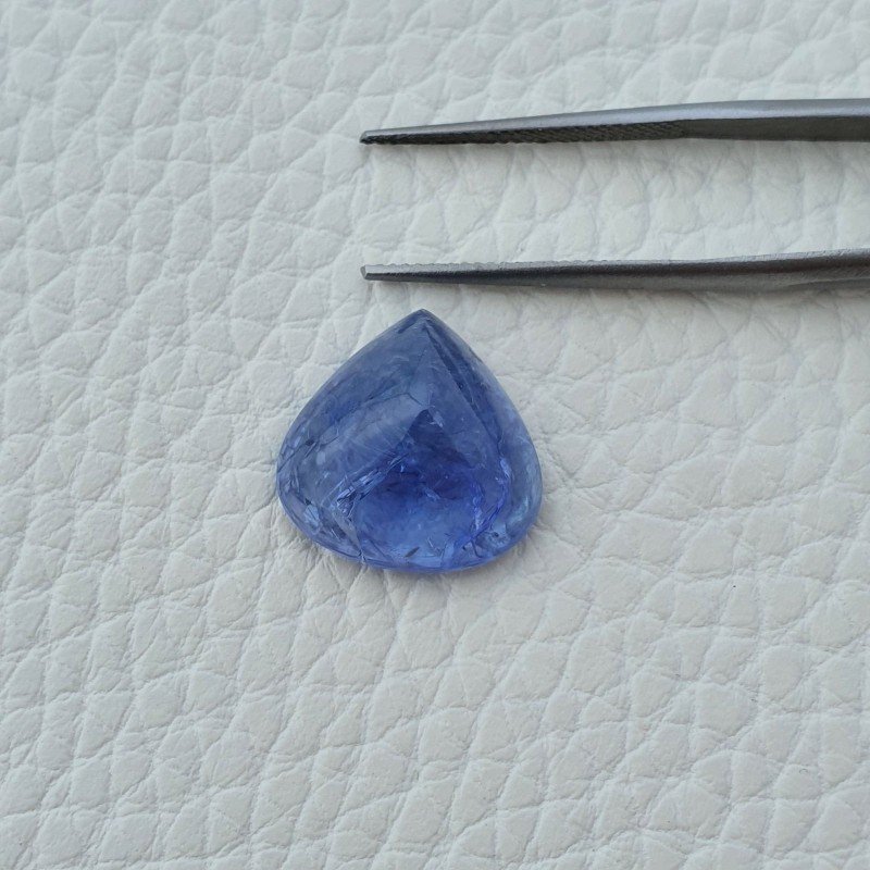 Tanzanite Naturale Forma Cuore Piatto Cabochon Liscio Fatto a Mano 16X16X08mm 14,50 Carati 1pz