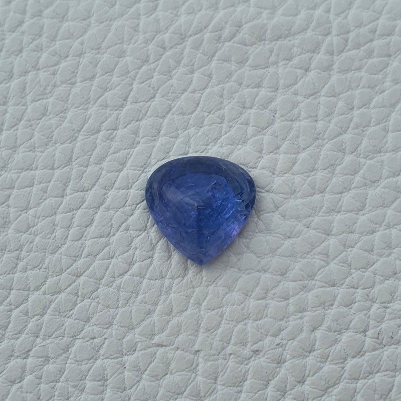 Cabochon di Tanzanite Naturale Cuore, Piatto e Liscio, 16x16x08 mm, 14,50 ct, Fatto a Mano