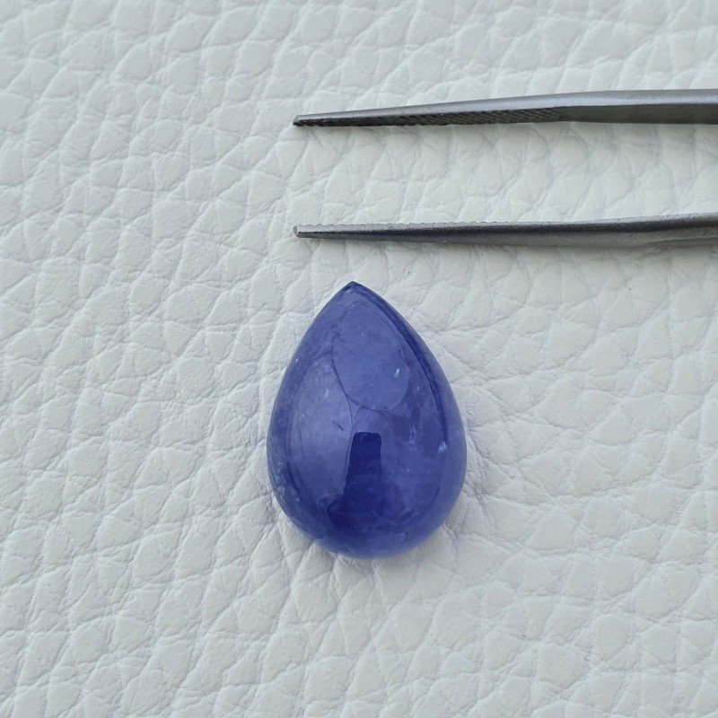 Tanzanite Naturale Forma Goccia Piatto Cabochon Liscio Fatto a Mano 20X14X9mm 21,85 Carati 1pz