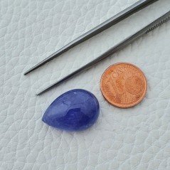 Tanzanite Naturale Forma Goccia Piatto Cabochon Liscio Fatto a Mano 20X14X9mm 21,85 Carati 1pz