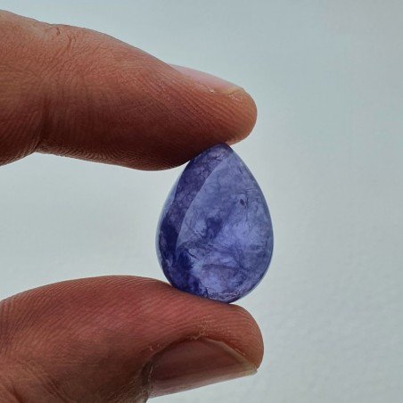 Tanzanite Naturale Forma Goccia Piatto Cabochon Liscio Fatto a Mano 20X14X9mm 21,85 Carati 1pz