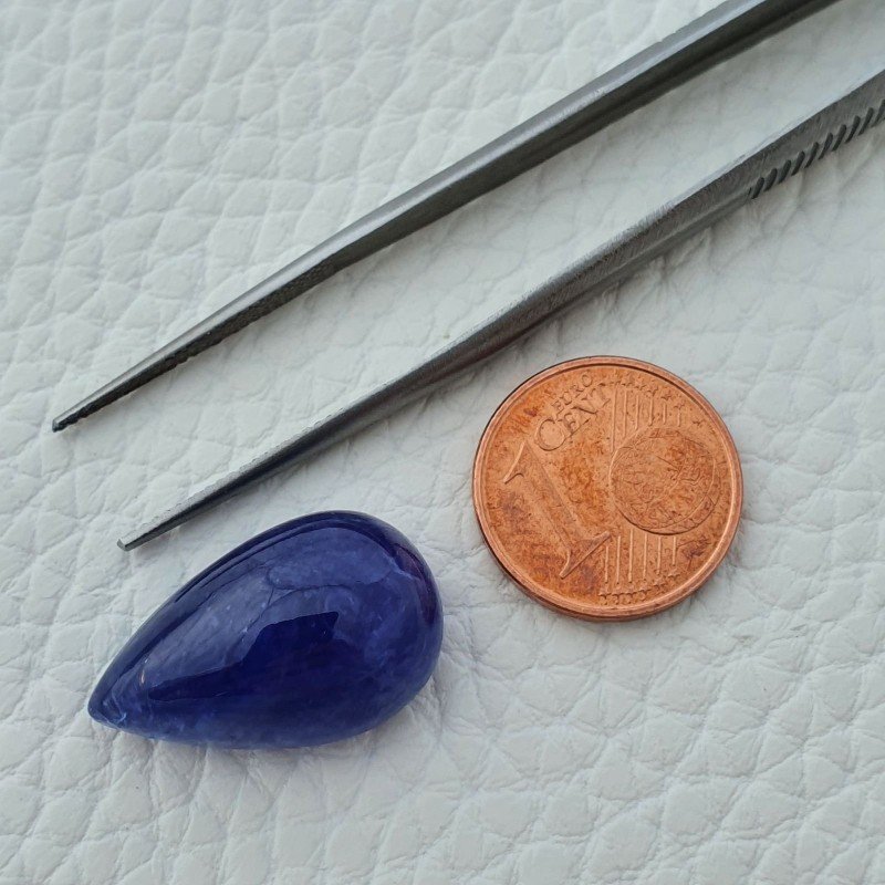 Tanzanite Naturale Forma Goccia Piatto Cabochon Liscio Fatto a Mano 21X13X9mm 20,90 Carati 1pz