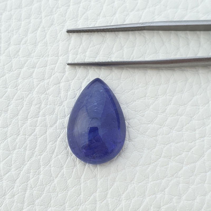 Tanzanite Naturale Forma Goccia Piatto Cabochon Liscio Fatto a Mano 21X14X07mm 18,50 Carati 1pz