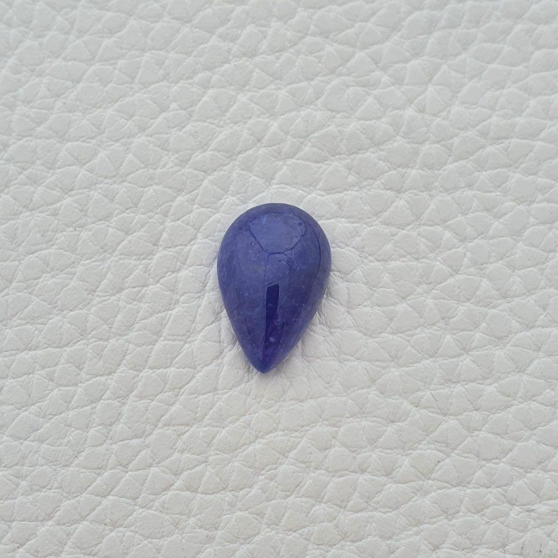 Tanzanite Naturale Forma Goccia Piatto Cabochon Liscio Fatto a Mano 14X9X6mm 7,50 Carati 1pz
