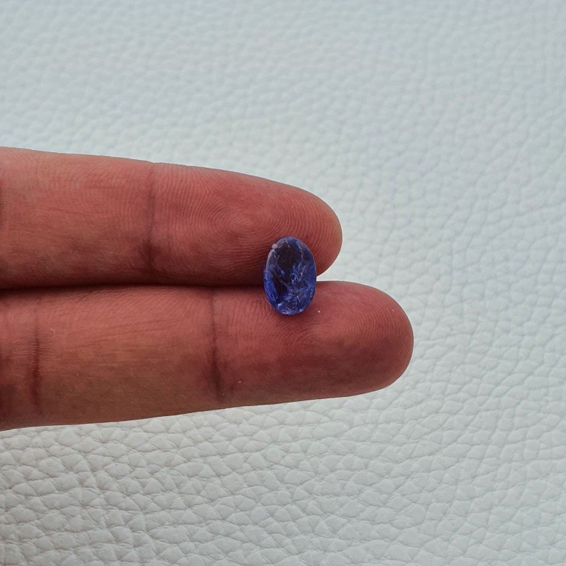 Tanzanite Naturale Forma Ovale Piatto Cabochon Liscio Fatto a Mano 10X7X4mm 3,35 Carati 1pz