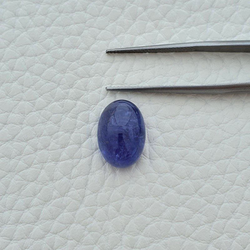Tanzanite Naturale Forma Ovale Piatto Cabochon Liscio Fatto a Mano 14X10X7mm 10,80 Carati 1pz