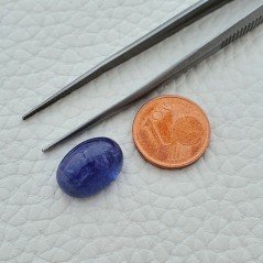 Tanzanite Naturale Forma Ovale Piatto Cabochon Liscio Fatto a Mano 14X10X7mm 10,80 Carati 1pz